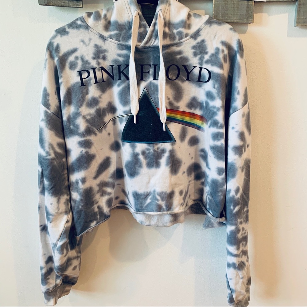 pink floyd cropped hoodie